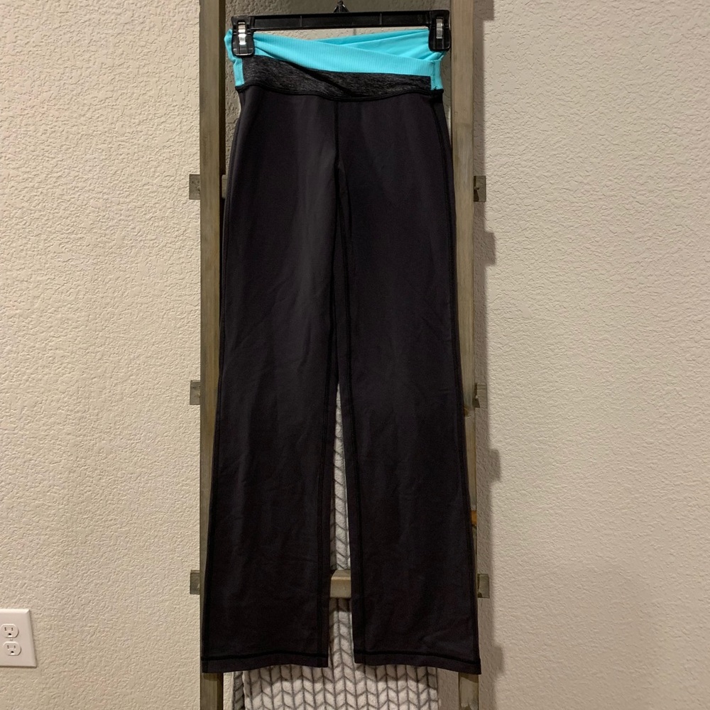 lululemon athletica Black and Teal Boot Cut Pants